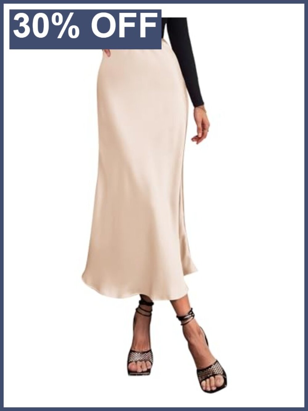 High Waisted Satin Maxi Skirt Ruffle Hem A-Line Flowy Long Skirt
